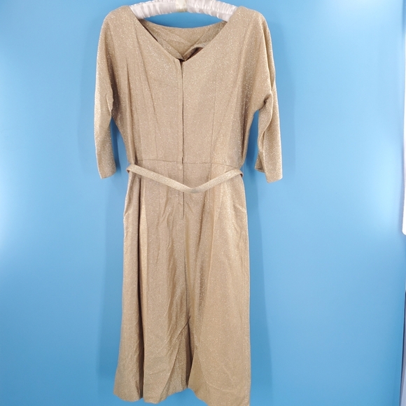 Vintage Marcelle gold dress with sparkles - Picture 9 of 16